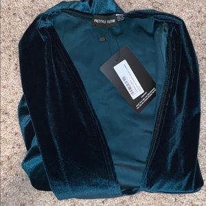 emerald green velvet plunge split leg maxi dress